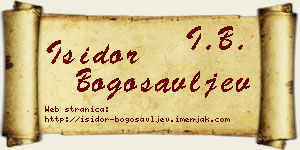 Isidor Bogosavljev vizit kartica